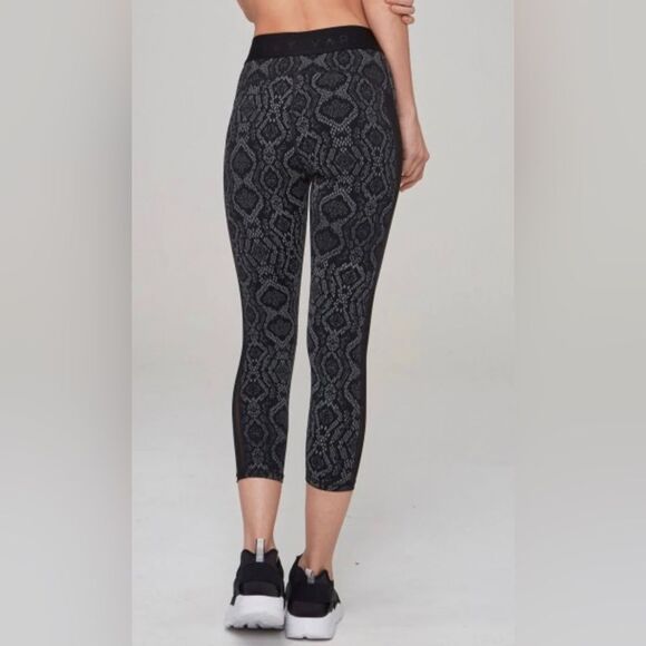 Varley Alden Midnight Python Mesh Panel Cropped Leggings Large - Picture 10 of 10